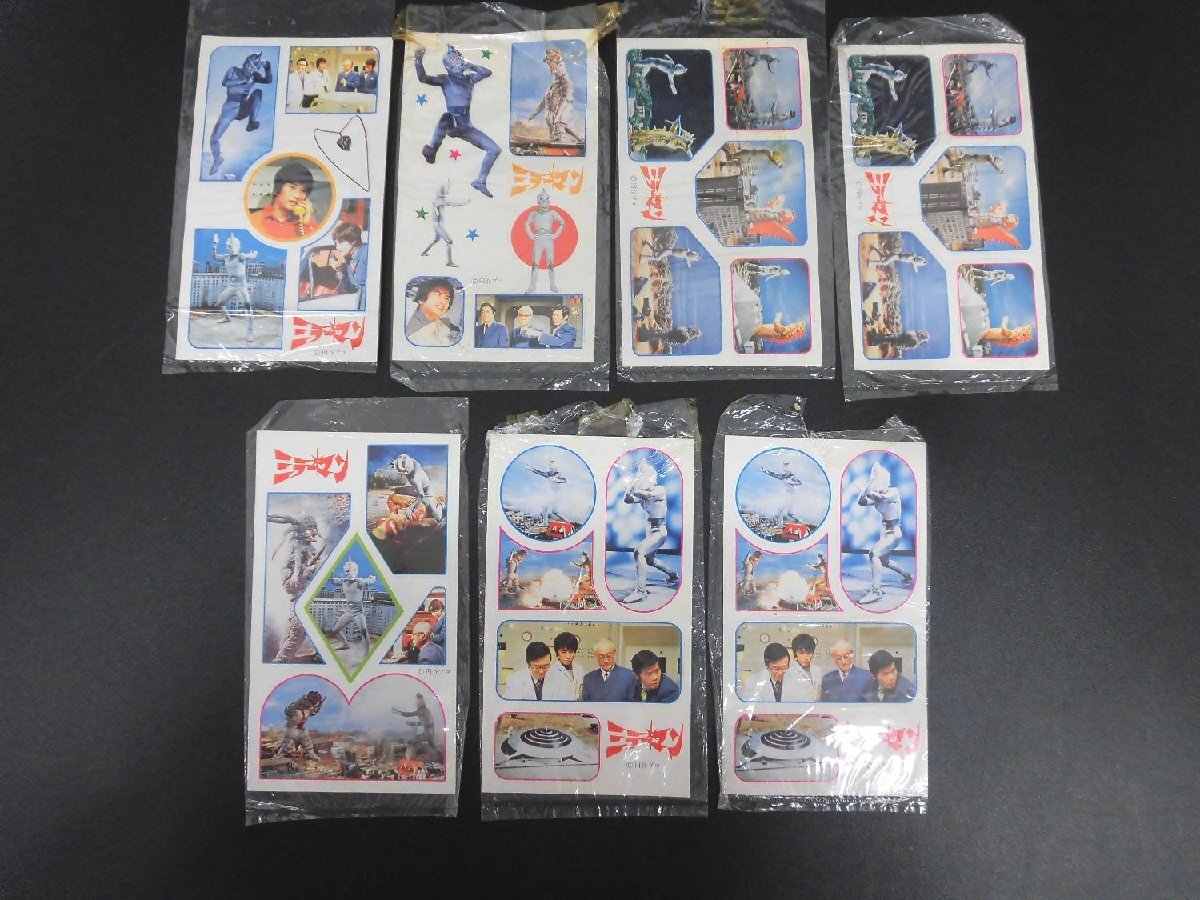 [ZEROnet]Σ昭和レトロ 当時物 円谷 特撮 ミラーマン オンダックシール ステッカー 7シート 5種類セット 現状品ΣK69-04