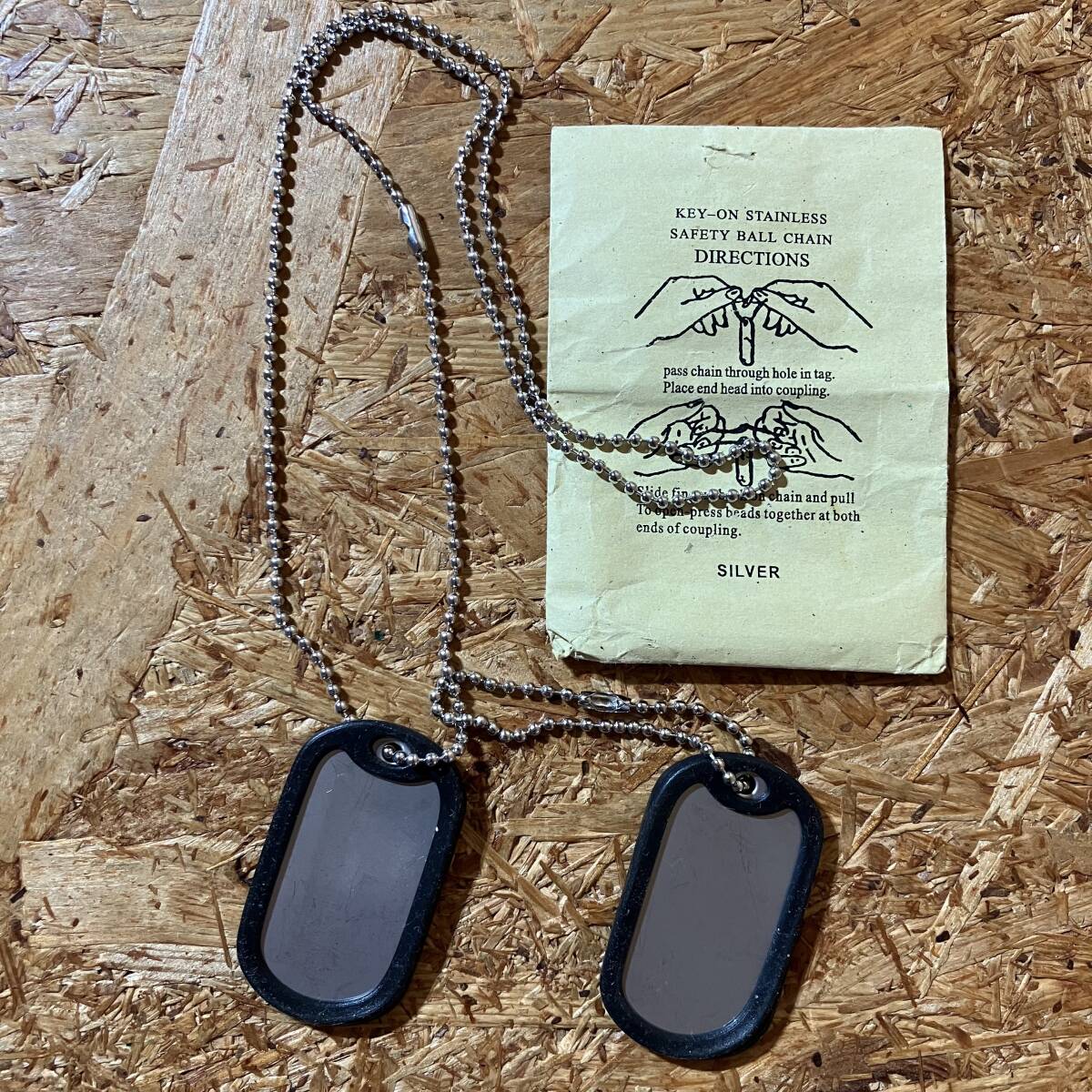 DOG TAG ドッグタグ ボールチェーン 長 短 サイレンサー セット ネックレス ミリタリー IDタグ