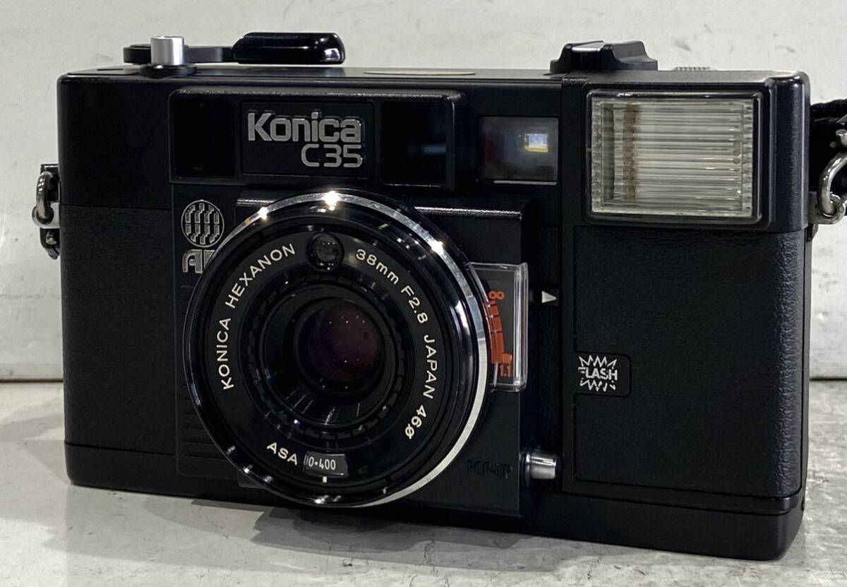 240928D☆ Konica C35 AF LENS KONICA HEXANON 38mm F2.8 JAPAN 46φ コンパクトフィルムカメラ ♪配送＝おてがる配送宅急便(EAZY)♪