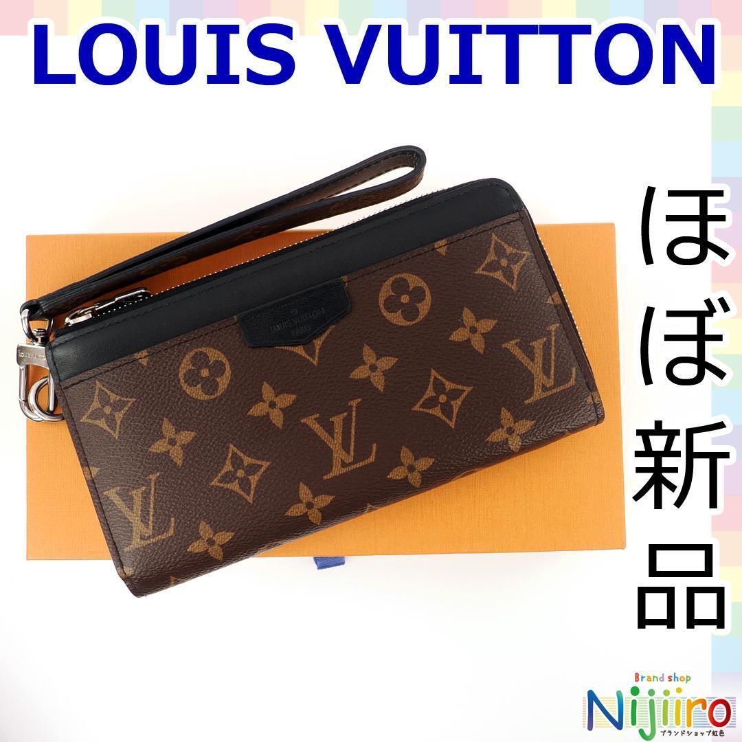 【極美品】ルイヴィトン LV モノグラム マカサー ジッピードラゴンヌ ジッピーウォレット クラッチバッグ 長財布 ブラック M69407　1611