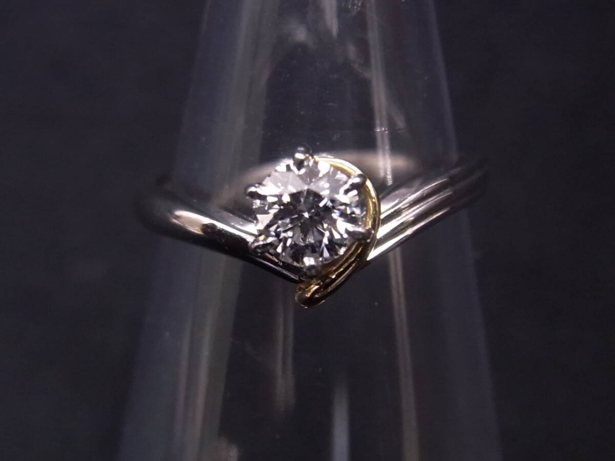 Ｐｔ900　ダイヤファッションリング　ＵＳＥＤ　Ｄ0.469ｃｔ　4.3ｇ　Ｇカラー、ＶＳ1、ＶＧ　中央宝石研究所ソーティング付　