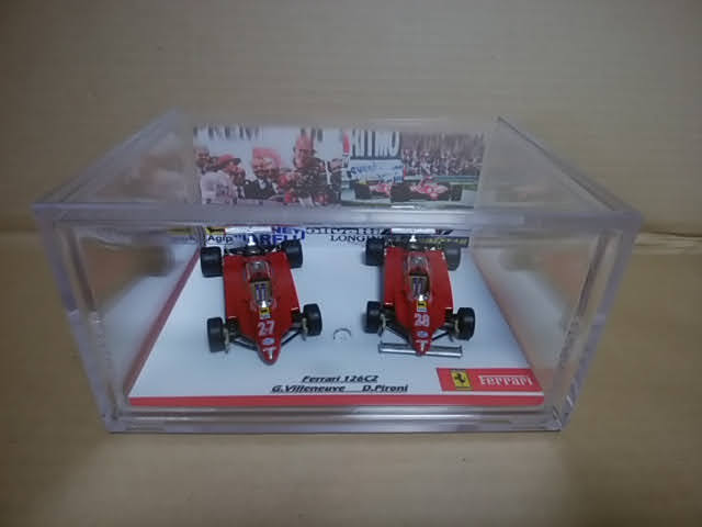 ★1/43フェラーリ126C2 サンマリノGP ビルニューブ ピローニ 2台 ケース付き アシェット