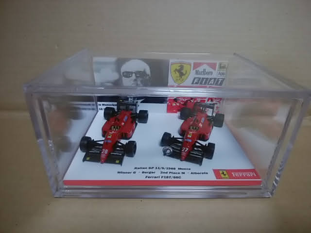 ★1/43フェラーリF187/88C 88'イタリアGP ベルガー アルボレートマルボロ仕様 ケース付き エンッオ・フェラーリ アシェット 