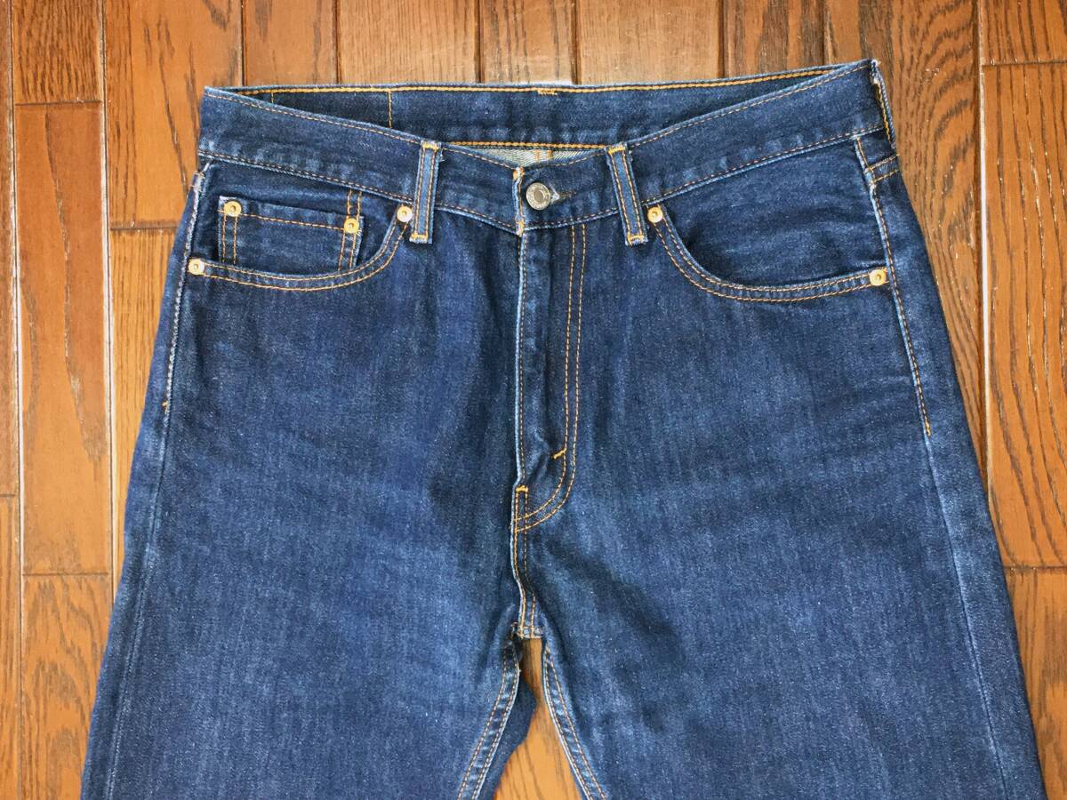 リーバイス Levi’ｓ ５０５ ｗ３３ うっすら ひげ落ち ブルー ジーンズ ジッパーフライ ストレート デニム パンツ ジーパン 100%コットン