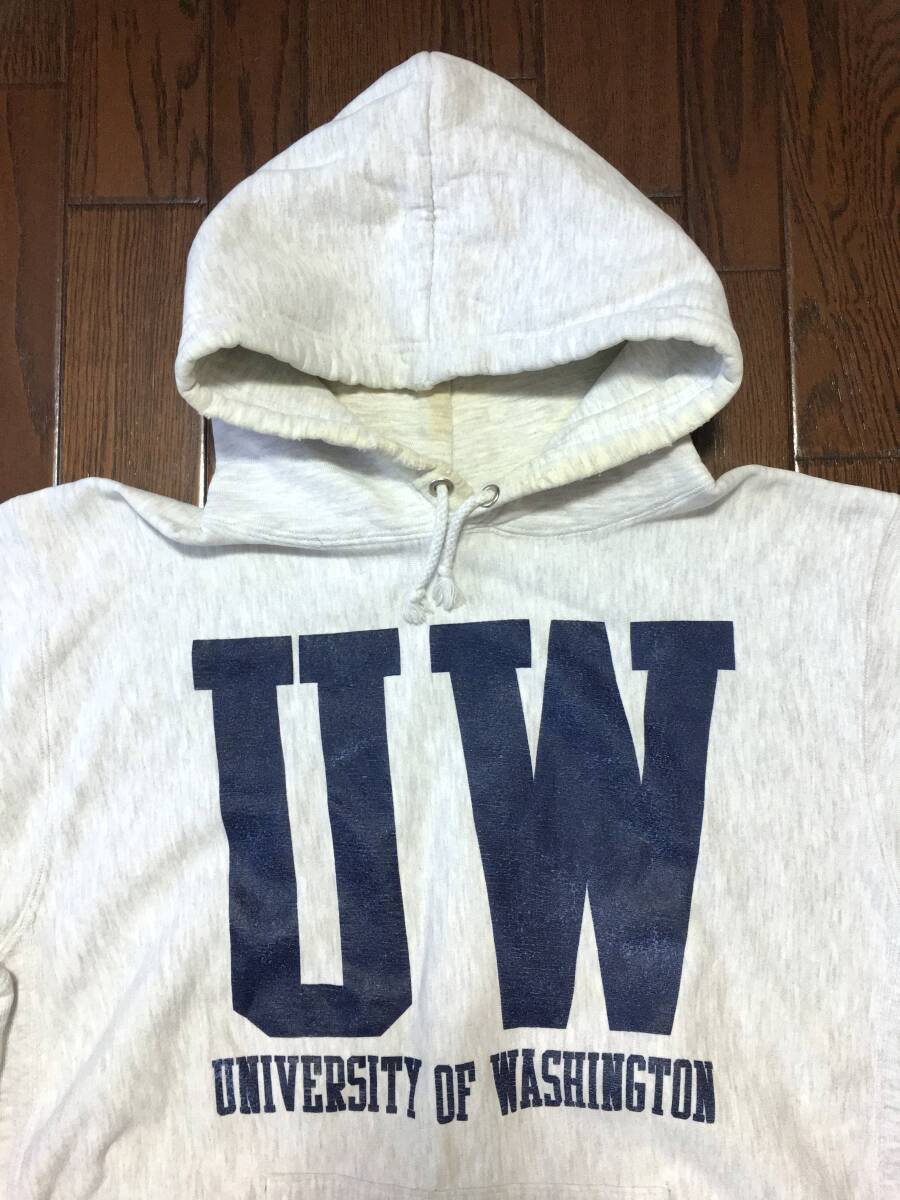 USA製 MV SPORT リバースウィーブ タイプ スウェット パーカ L 霜降り ビンテージ ９０ｓ カレッジ UNIVERSITY ワシントン大学 アメリカ製