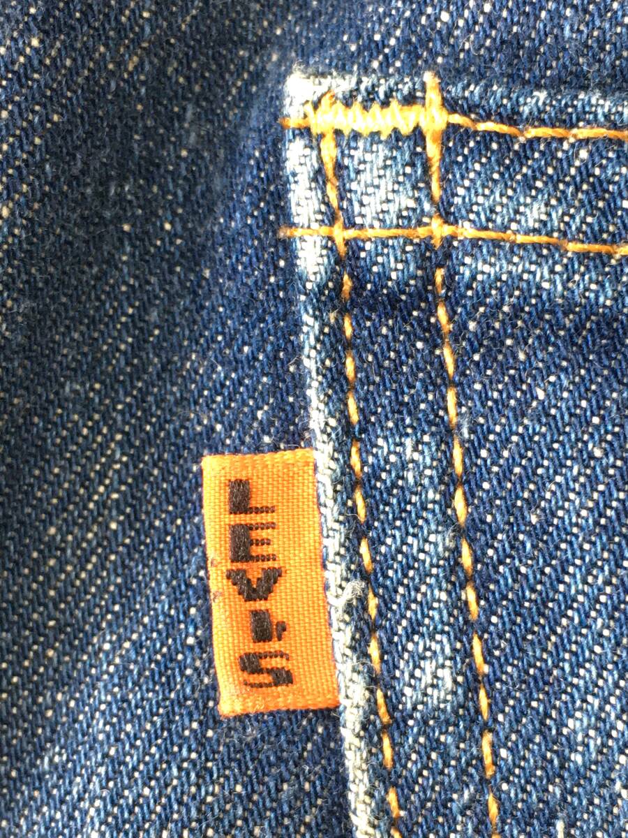 リーバイス LEVI'S ビンテージ 605 レプリカ 復刻 ひげ落ち ストレッチ スリム ジーンズ w31 縦落ち デニム オレンジタブ ビッグE タロン42