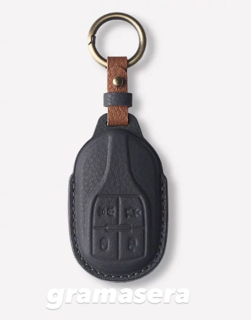 マセラティ　レザー　本革 キーカバー　キーケース　スマートキー　maserati ギブリ　レヴァンテ　クアトロポルテ　ボタン保護　おしゃれ