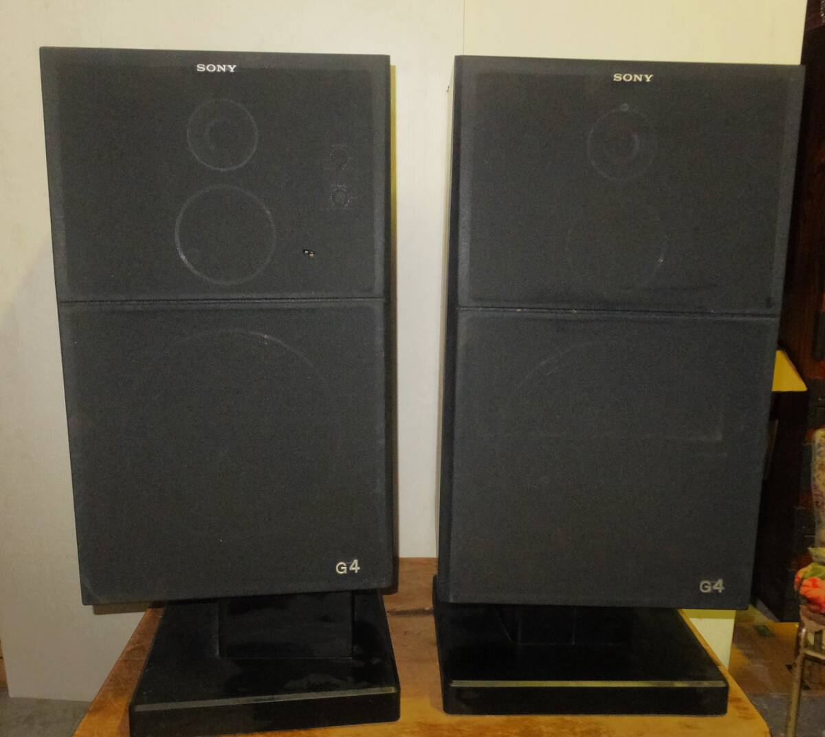 ★ こ-374 ソニー スピーカー 2台 SS-G4 日本製 中古 1979年頃 1台 49,000円 約寸：高さ78cm 幅38cm 奥32cm 総重量50kg
