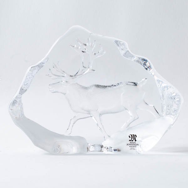 MATS JONASSON マッツジョナサン Moose ムース ヘラジカ クリスタルガラス 置物 インテリア スウェーデン #37023