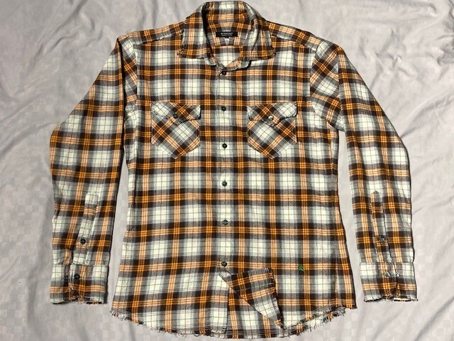 美品！ブラックレーベル/ダメージ加工/チエツク柄/長袖シャツ2
