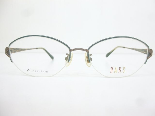 ∞ DAKS ダックス 眼鏡 メガネフレーム DA25236E 53□16-135 メタル チタン ナイロール ブラウン グリーン □H8