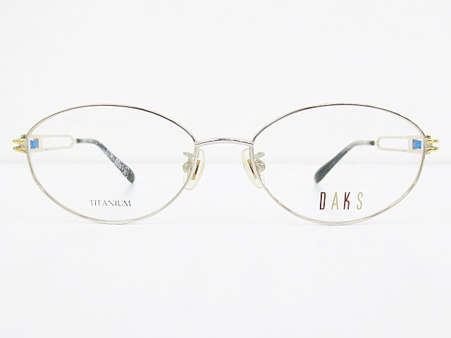 ∞ DAKS ダックス 眼鏡 メガネフレーム DA25251 52□16-135 メタル チタン フルリム シルバー ゴールド □H8