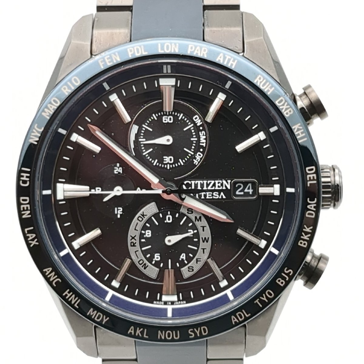 CITIZEN シチズン H800-A1CN201 アテッサ 35th Anniversary ソーラー電波 メンズ 腕時計 デイト 動作品 エコドライブ 中古