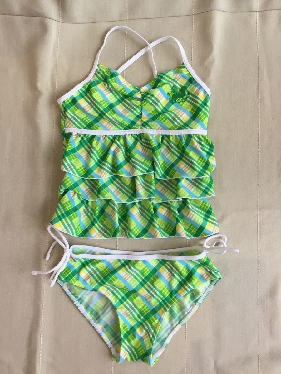 ★ＣＨＯＯＰ★シュープ★かわいいグリーン系チェックの水着♪１５０センチ★超美品