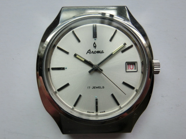 【ベルト無】 スイス Aroma アロマ メンズ腕時計 手巻き