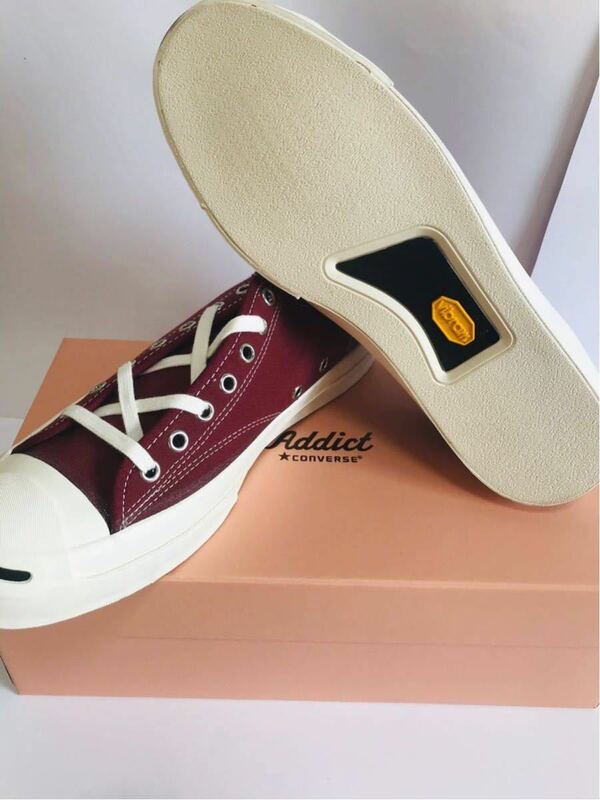 新品★CONVERSE Addict JACK PURCELL CANVAS 1CL445★コンバース アディクト★ジャックパーセル Vibram★US8 26.5cm MAROONワインレッド