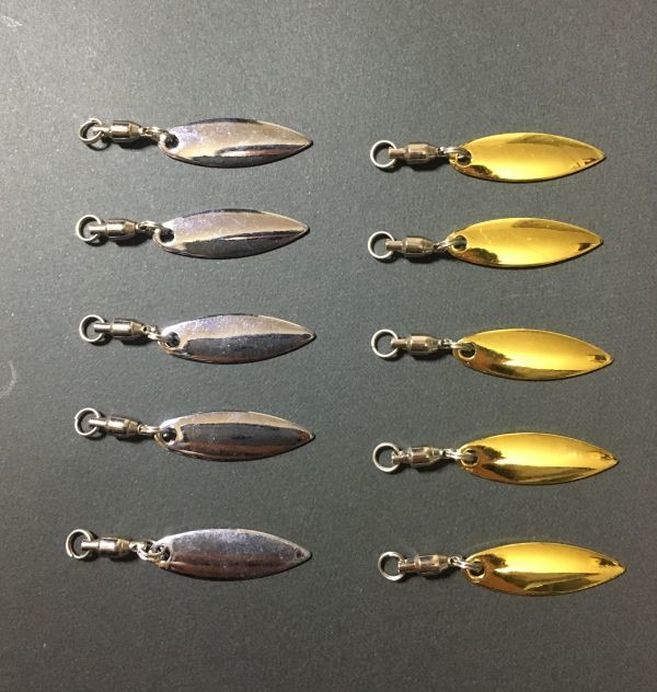 ウィローブレード　10個セット　Sサイズ　金・銀　ルアー　ワーム　バス釣り　コロラドブレード　オフセットフック
