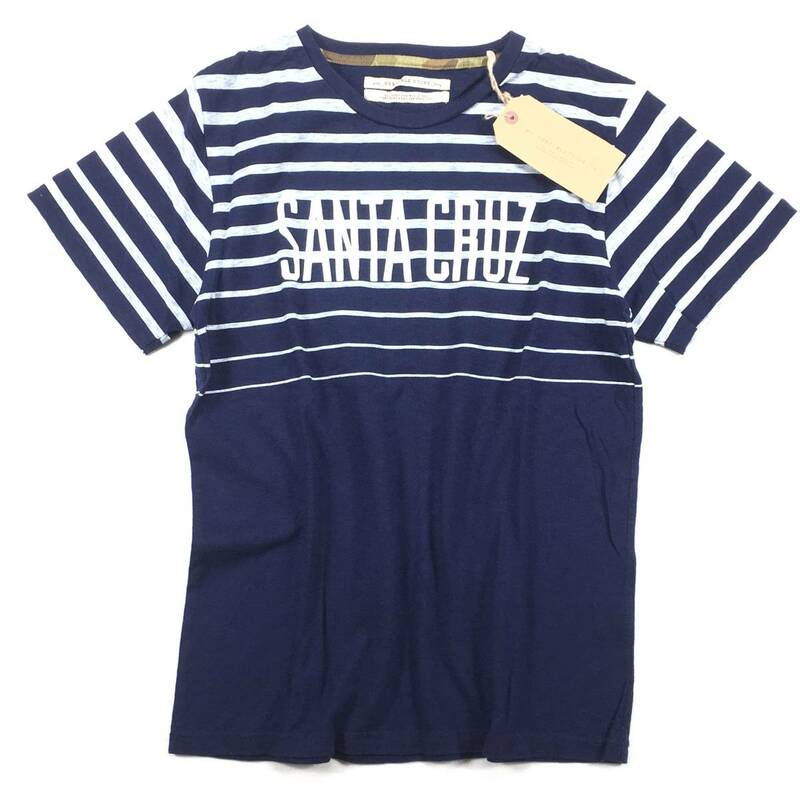 新品/送料185円【Heritage Stone/ヘリテイジストーン】SURF系「マリンボーダー」半袖Tシャツ L ネイビー・紺