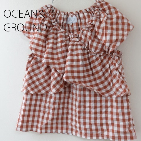 新品 OCEAN&GROUND ギンガムチェックシャツ　　