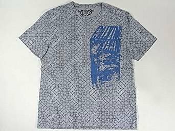 Calvin Kleinカルバンクラインメンズ男性用半袖Tシャツ（グレー/ブルー）L