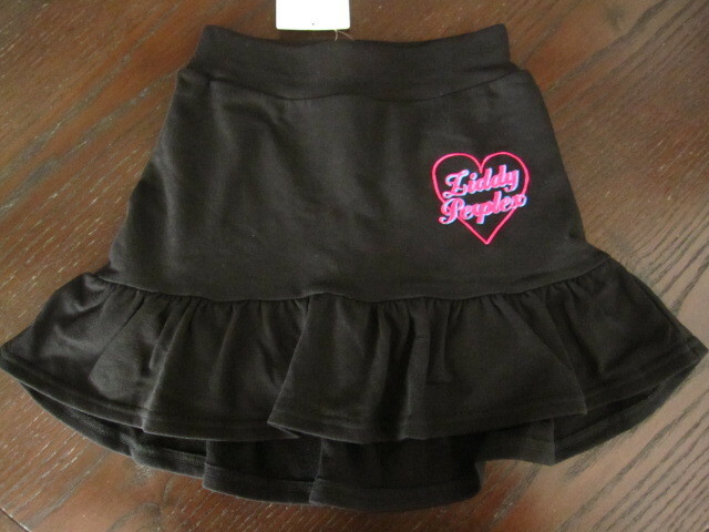 ziddy ジディ　ロゴ刺繍スカート　150　ブラック