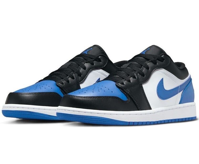 新品 送料込 NIKE AIR JORDAN 1 LOW 'ROYAL TOE' 28.5cm/US10.5 白/青/黒 ナイキ エア ジョーダン 1 ロー ロイヤル トゥ レザー 箱無し