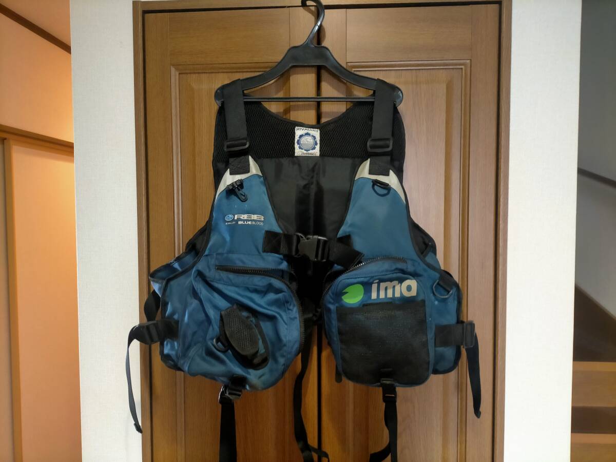續 ima×Rivalley コラボ ライフジャケット アイマ×リバレイ アムズデザイン 創進 サイズフリー ベルト フローティングベスト 救命胴衣