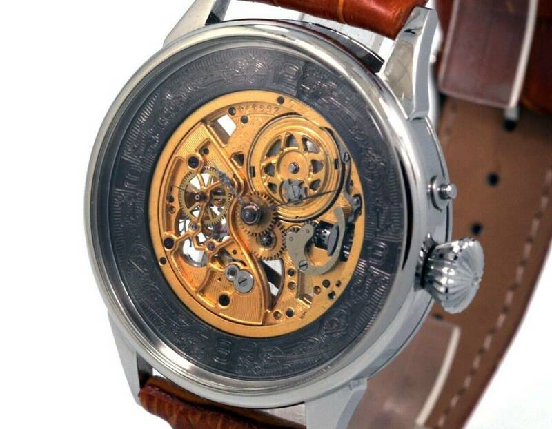 値下交渉＆下取可1901年 バセロンコンスタンチン懐中時計ムーブメント使用カスタム腕時計 バシュロンコンスタンタン フルエングレービング
