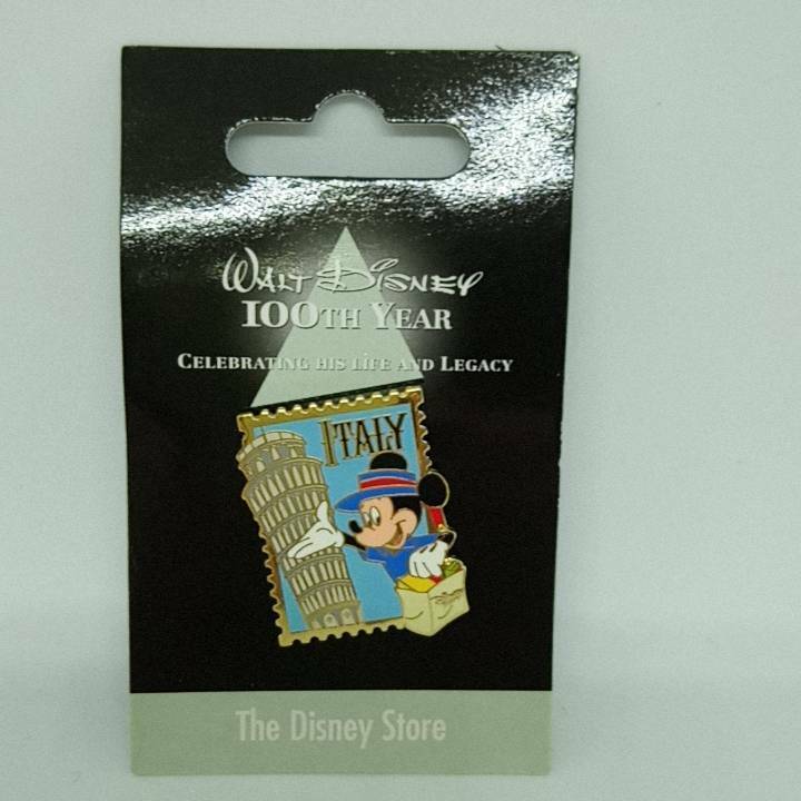 ♪ ディズニーストア ジャパン ピンバッジ Walt Disney 100th Year The Disney Store イタリア ミッキー 2001年 新品 未使用 ピン