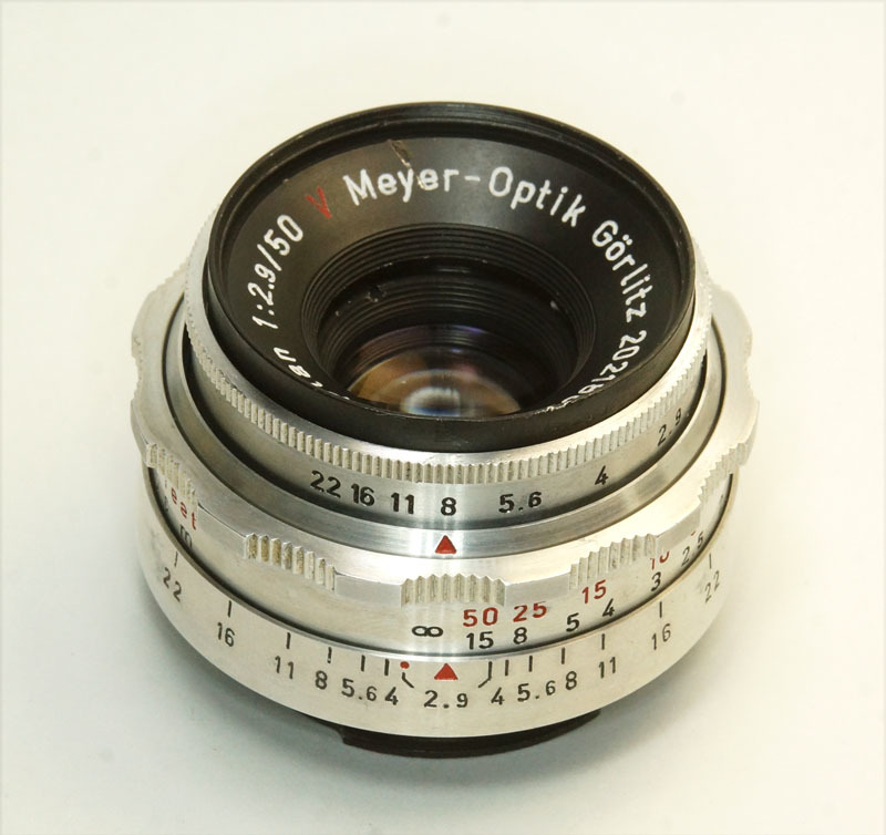 ドイツ製 Meyer-Optik Trioplan 1:2.9/50 Exakta 18NB-868 RedV Triplet 絞羽12枚 バブルボケ