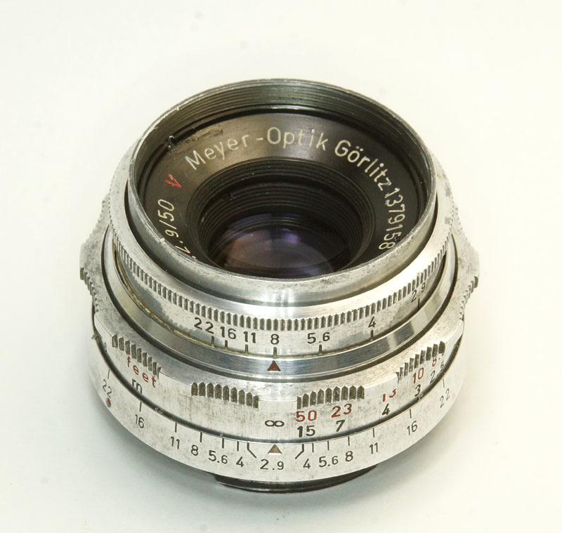 ドイツ製 Meyer-Optik Trioplan 1:2.9/50 Exakta 21NB-158 Red V Triplet 絞羽12枚 50年代 オリジナル バブルボケ