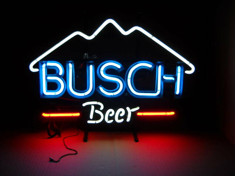 BUSCH Beer　バドワイザー　アンハイザーブッシュ　ブッシュビール　ネオンサイン　ネオン管　看板　ディスプレー　蔵出し