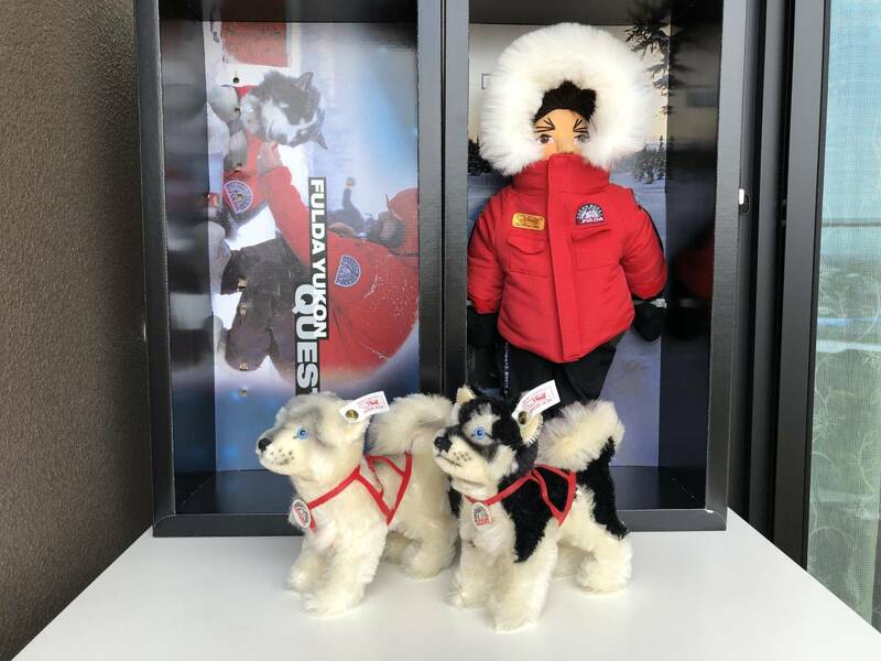 シュタイフ×FULDA ハスキー&マッシャーセット 1999年3,000体限定 白タグ/steiff Siberian Huskyシベリアンハスキー犬ぞり ぬいぐるみ 人形