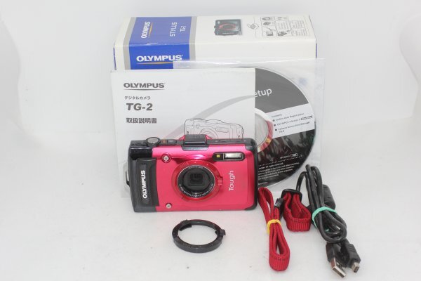 OLYMPUS デジタルカメラ STYLUS TG-2 1200万画素CMOS 15m防水 100kgf耐荷重 レッド TG-2 RED #0093-1198