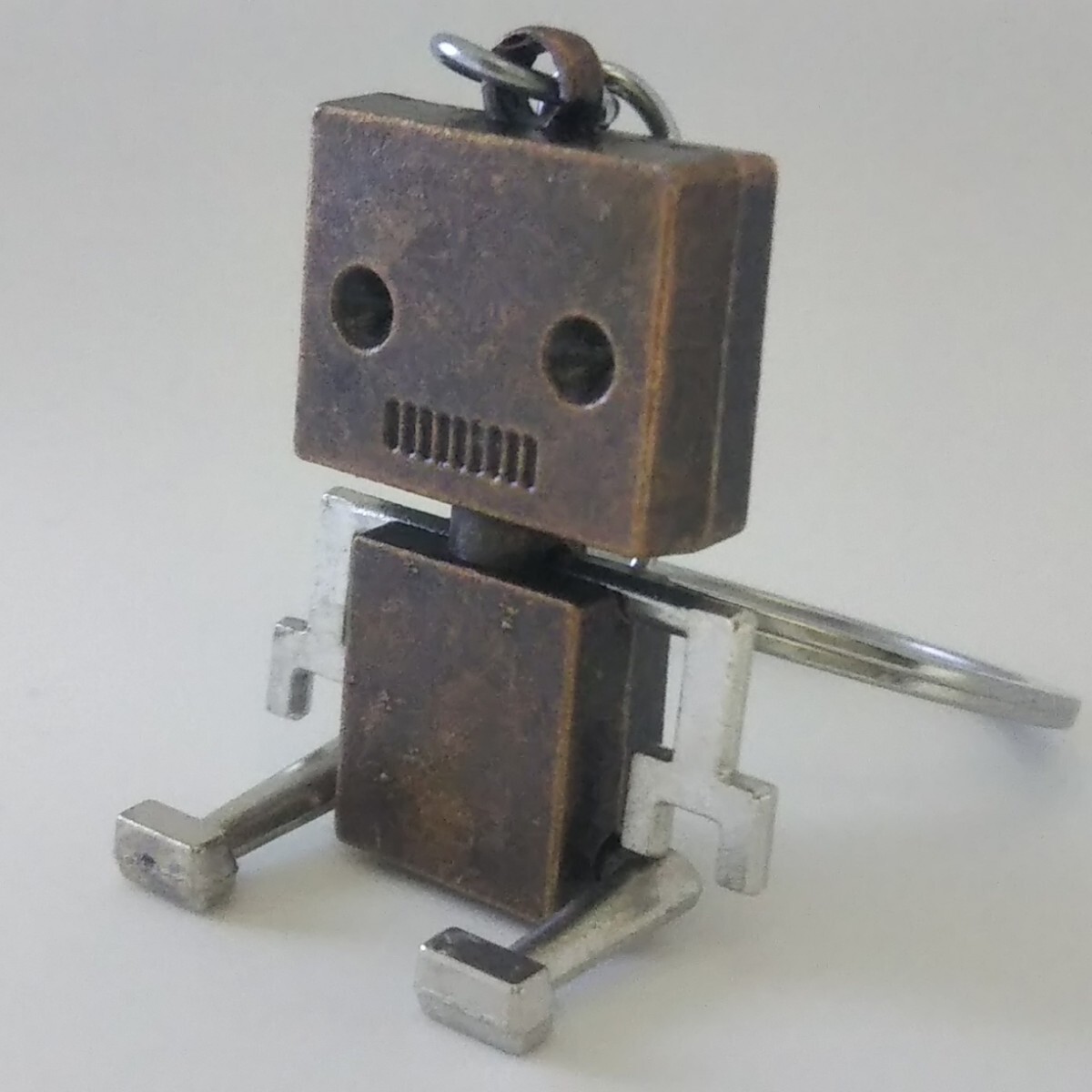 匿名/ゆうパケットポスト（mini）送込　【未使用 ロボット ブロンズ 】　キーホルダー　合金
