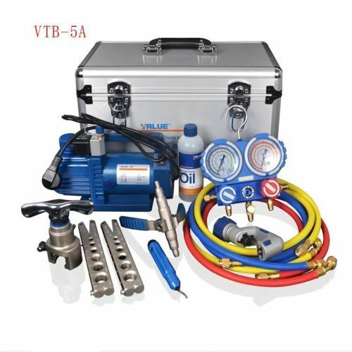 【送料無料】7in1 VTB-5A 　エアコン　冷凍修復ツール　アルミ合金ボックス冷凍ツールボックスでセットフレアデバイス真空ポンプ