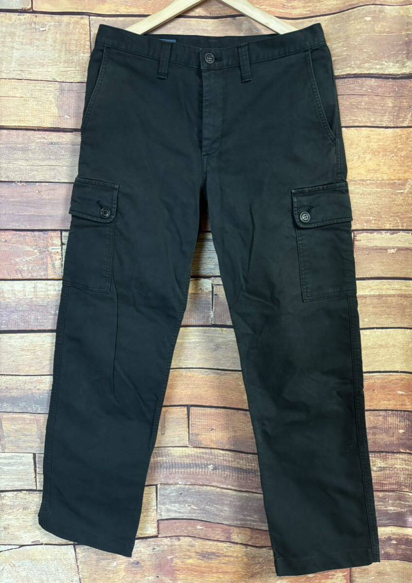 【中古】BLUE WAY ブルーウェイ カーゴパンツ ワークパンツ Lサイズ 32 アメカジ ブラック 黒 綿 ポリ ボトムス DM0902