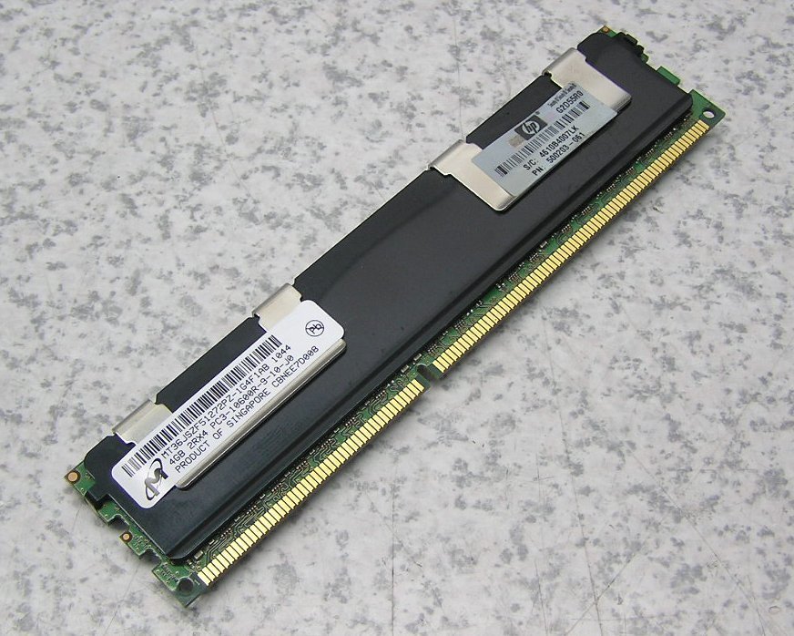■18枚入荷 Micron/マイクロン サーバー用メモリ 4GB 2R×4 PC3-10600R-9-10-J0/MT36JSZF51272PZ-1G4F1AB 1044 何枚買っても送料430円