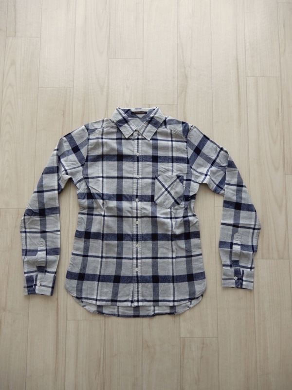 BARNYARDSTORM バンヤードストーム コットン/綿100％ 長袖ネルシャツ サイズ1 チェック グレイ×ネイビー
