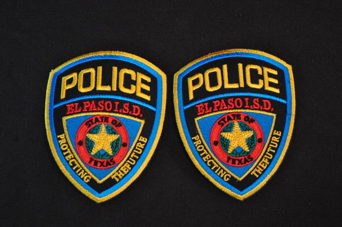 本物　アメリカ　テキサス州　警察　POLICE　制服用　ワッペン　パッチ　　二枚一組