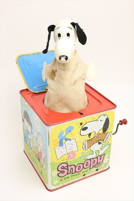 70s Mattel Snoopy In The Music Box/スヌーピー ビックリ箱/チャーリーブラウン ルーシー ライナス/ヴィンテージ