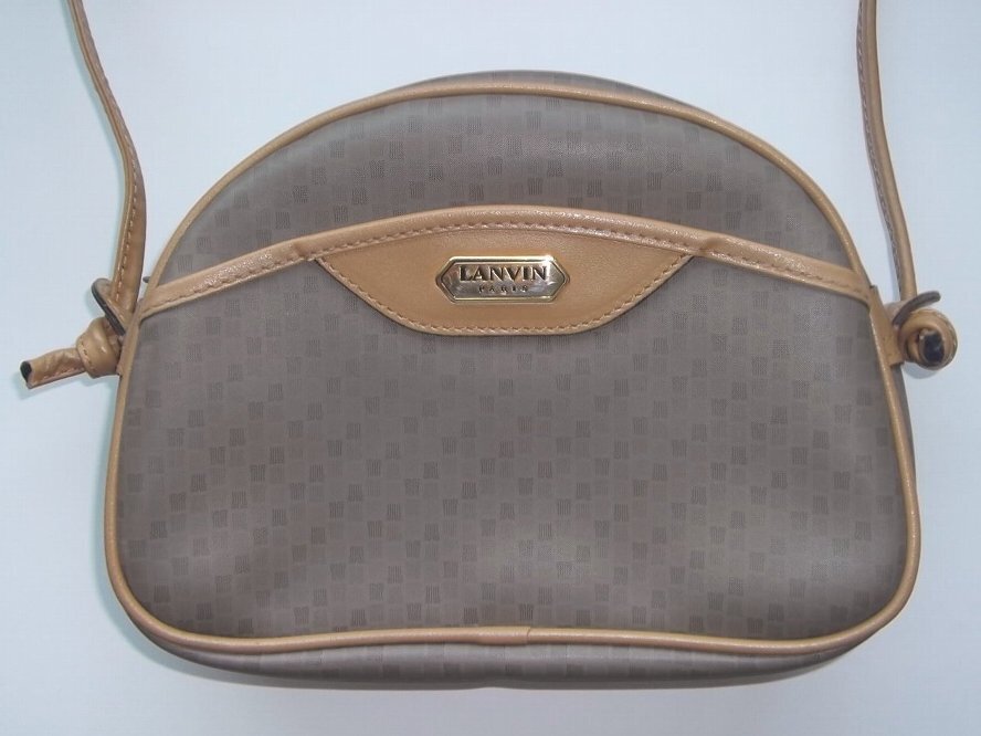■Lanvin ラバン ヴィンテージ レディース ショルダーバッグ ショルダーポーチ ベージュ 女性用 ほぼ未使用 美品 送料600円 中古