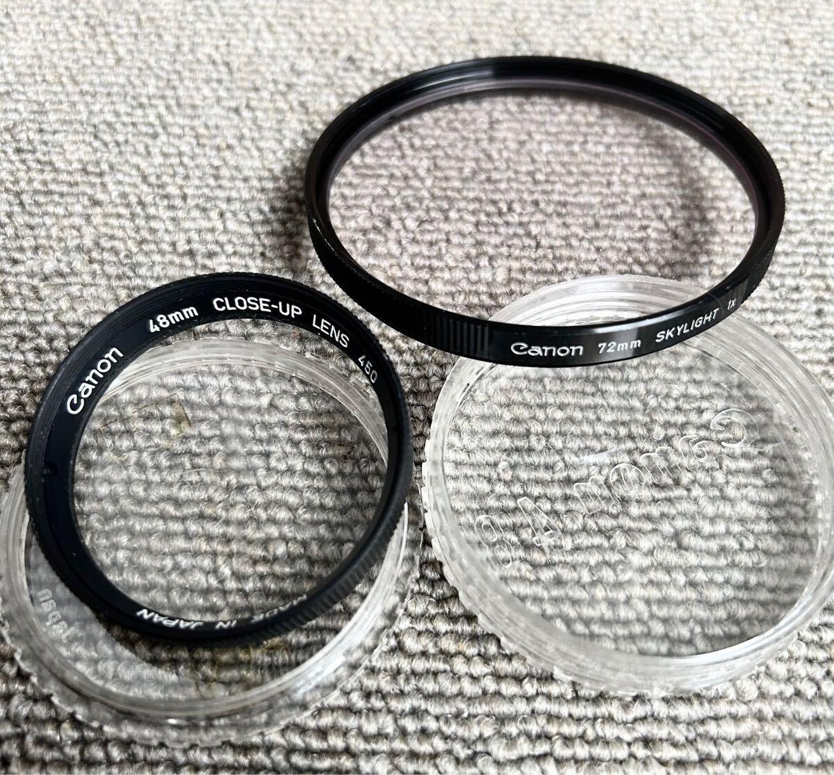 キャノン純正品 クローズアップフィルター他 美品２点セット［Canon 48mm CLOSE-UP LENS 450］&［Canon 72mm SKYLIGHT 1× ］ ＊送料無料＊