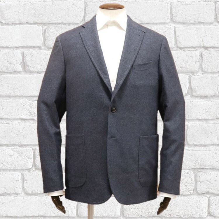 Faconnable■ウール100％フラノ シングルジャケット グレー 58■新品