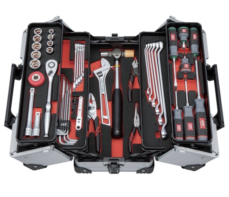 ★新品/未使用品★ KTC 52点 ツールセット SK4520WZ 工具セット（両開きメタルケースタイプ） 京都機械工具 I241003