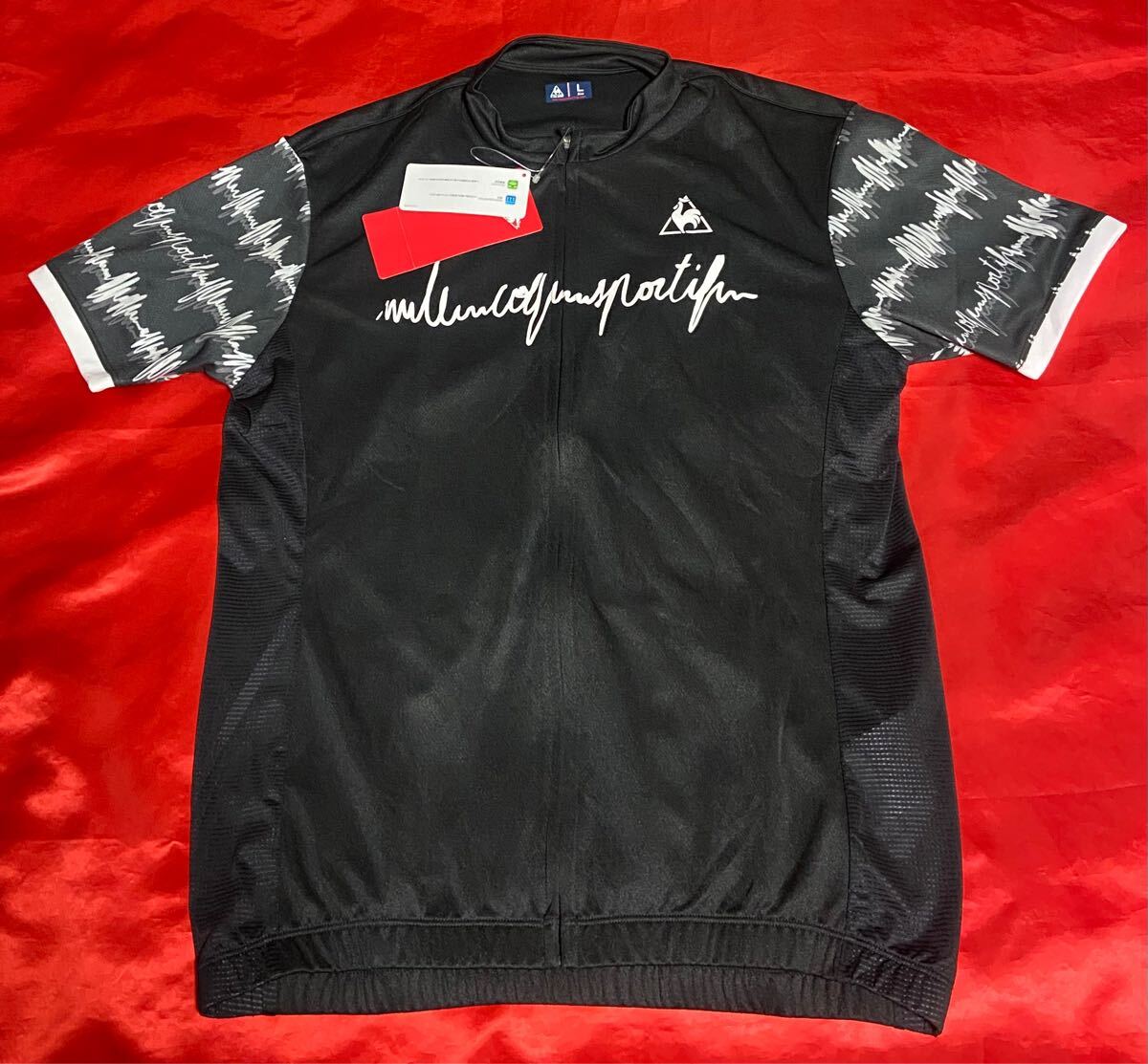 ルコック　サイクルジャージ GRAPHIC JERSEY BASIC 吸汗　再帰反射　黒　サイズL
