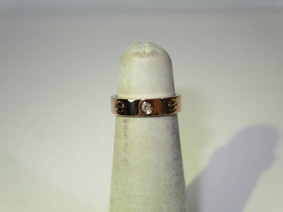 ☆ カルティエ ミニラブ 750(K18PG)Xダイヤ(１P) ＃46(約6号位) 約4.0g位 中古 仕上済 リング ☆248K