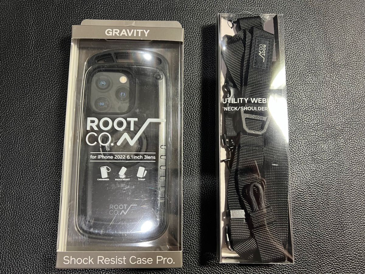 極美品　ROOT CO. ルートコー iPhone14Pro用ケースとストラップ