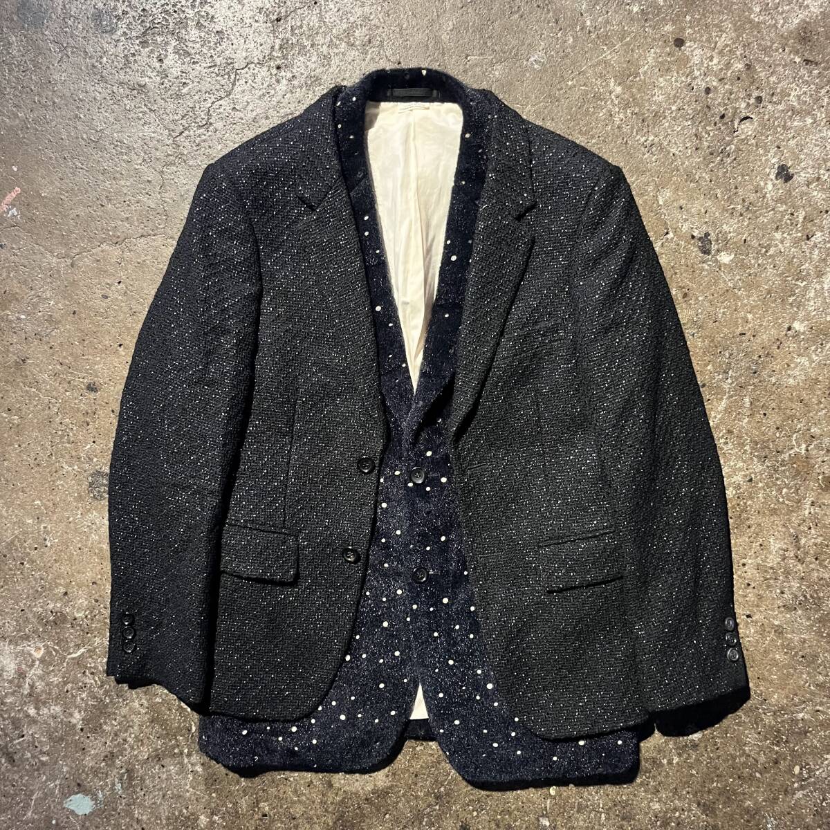 COMME des GARCONS HOMME PLUS 17aw 再構築ドッキングジャケット ラメ糸 パンチホール コムデギャルソンオムプリュス 2017aw AD2017