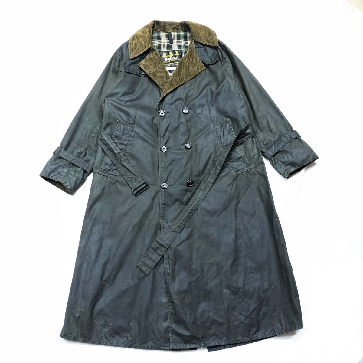 80s Barbour Trench Coat c36 バブアー　トレンチコート セージ　英国製